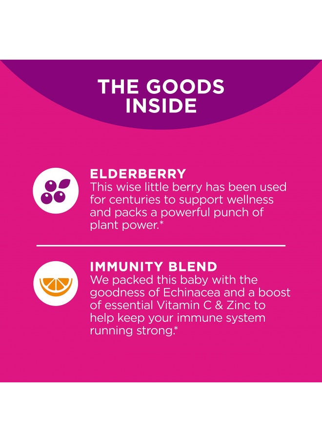 Olly Immunity Gummy, Immune Support, Elderberry, Zinc, Vitamin C, Supplement, Berry Flavor, 15 Day Supply   45 Count