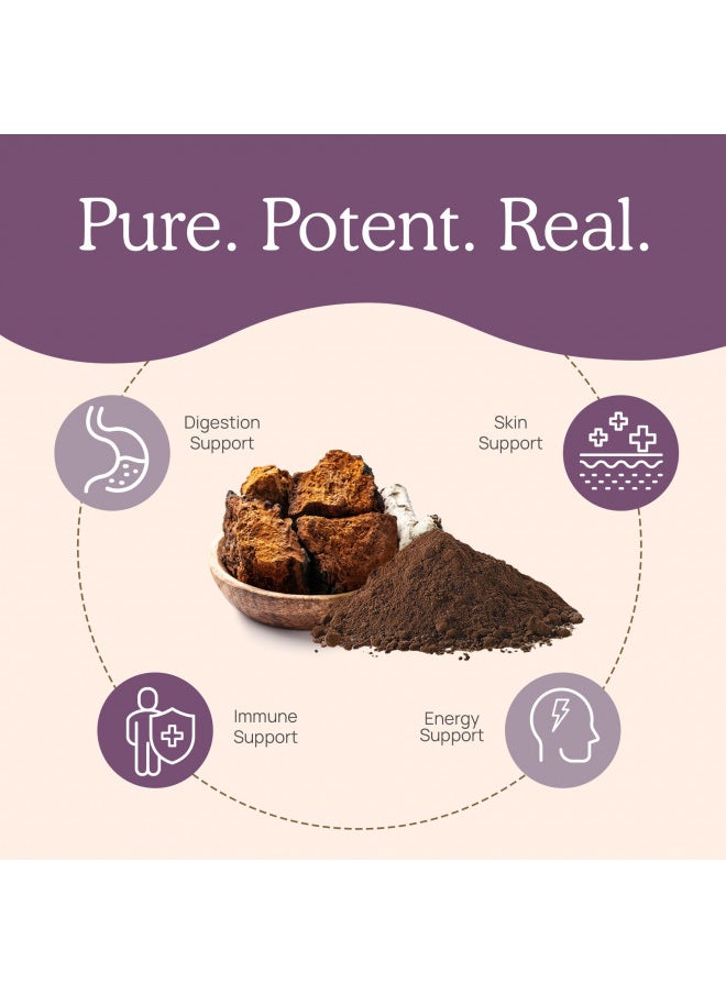 Real Mushrooms Chaga Capsules   Organic Mushroom Supplement With Chaga Extract   Chaga Mushroom Powder For Digestion, Energy, & Immune Support   Vegan Mushroom Extract, Non Gmo, 300 Caps