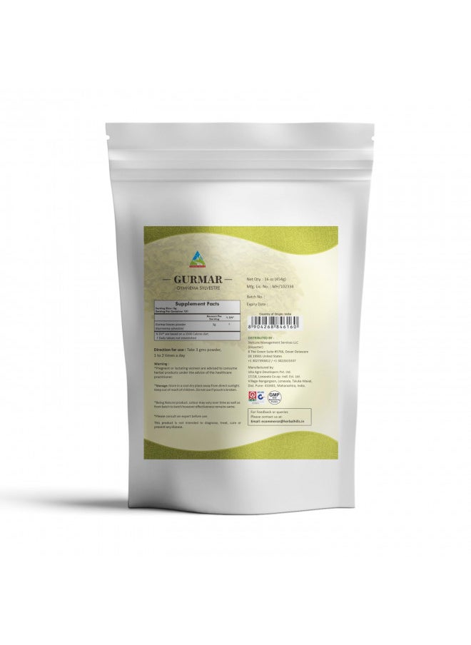 Herbal Hills Gurmar Powder (Gymnema Sylvestre/Natural Gudmar Leaf/Leaves Powder) | 16 Oz (454 Gms) | Help To Maintain Normal Glucose Levels