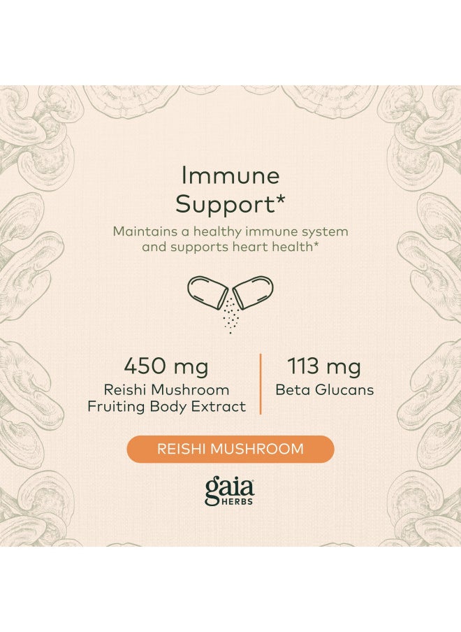 Gaia Herbs Reishi Mushroom   Helps Maintain A Healthy Immune System & Supports Heart Health   Adaptogen Herbal Supplement For Longevity Support   40 Vegan Liquid Phyto Capsules (40 Day Supply)