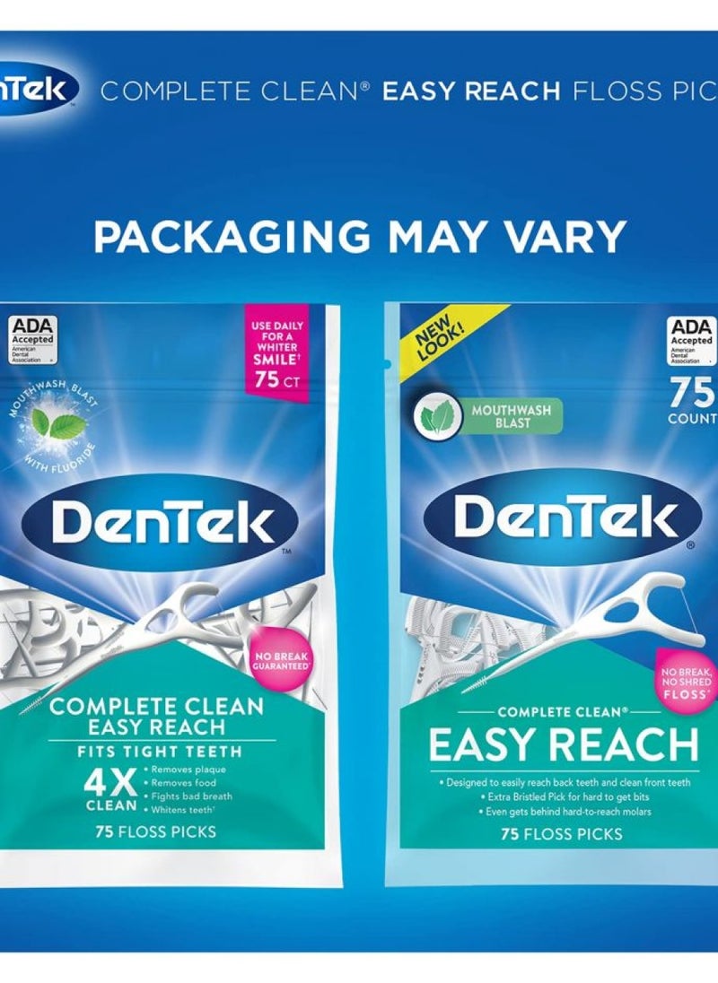 DenTek Comfort Clean Sensitive Gums Floss Picks, 75 Count (pack of 6)