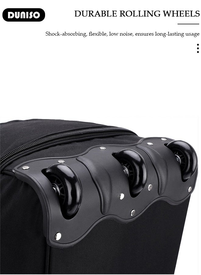 Rolling Duffle Bag, Rolling Garment Bags for Travel,Carry-On Bag Large Capacity Travel Handbag with Adjustable Pull Rod,Expandable Waterproof Weekend Luggage Bag for Unisex,Suits for School, Work, Business Trips