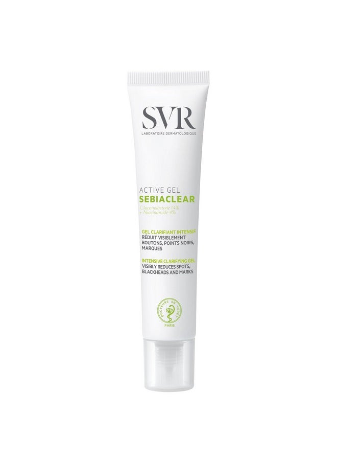Sebiaclear Active Face Gel Cream With Niacinamide, For Oily To Combination Skin. Facial Moisturizer To Reduce The Appearance Of Blemishes, Blackheads And Redness, Oil Free Skincare, 1.3 Fl.Oz.