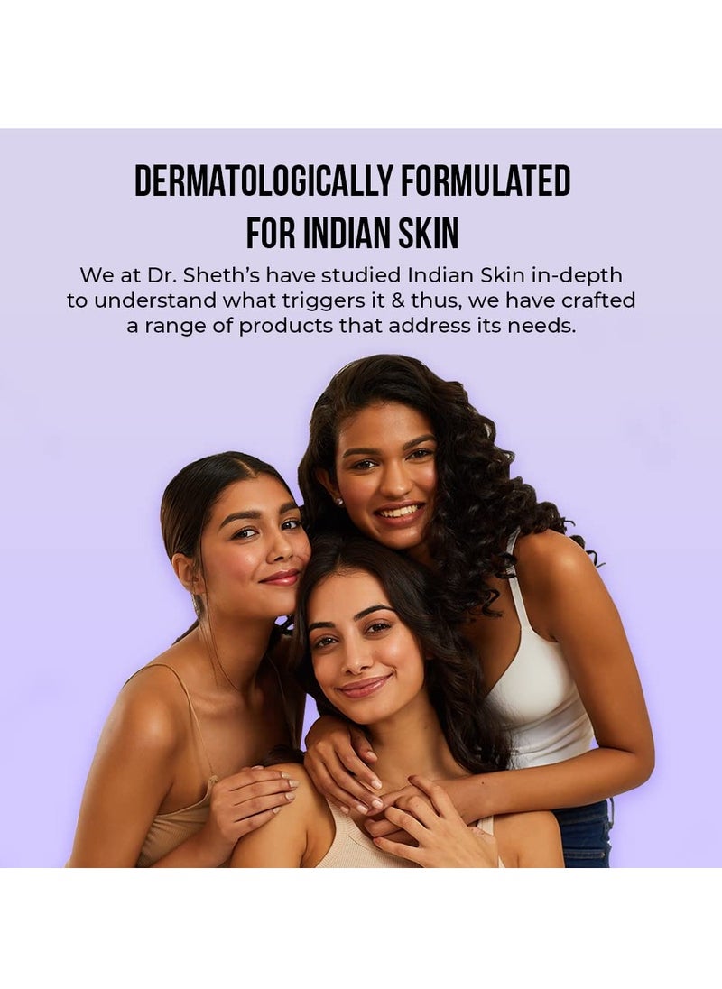 Dr. Sheth's Ceramide & Vitamin C Sunscreen|In-Vivo Tested|SPF 50+ Pa+++|Bright Skin, Healthy Glow|Non-Greasy, Quick-Absorbing|No White Cast|UVA/B, Bluelight Protection|Women & Men|All Skin Types, 50G
