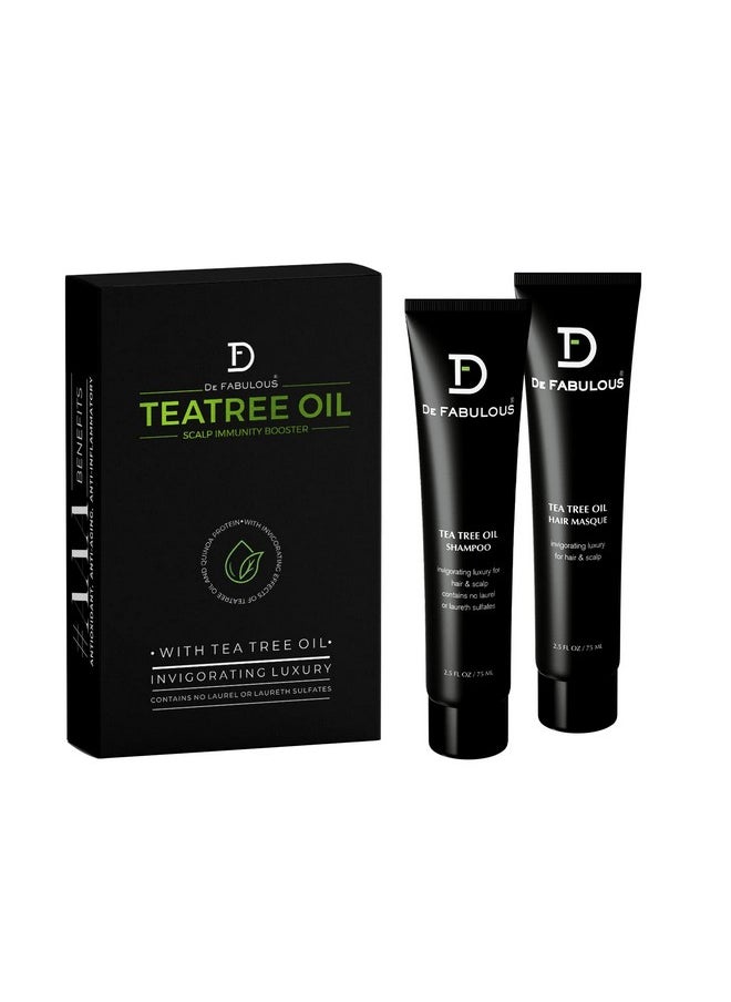 Tea Tree Oil Shampoo & Masque 75Ml - Travel Pack Of 2 |All Hair Types | Scalp Health | Sulphate Free