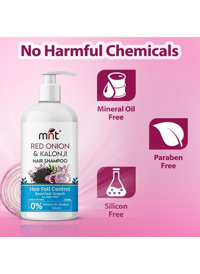 Red Onion & Kalonji Hair Shampoo For Hair Fall Control And Hair Growth With Onion & Black Cumin Seed Oil, 300 Ml