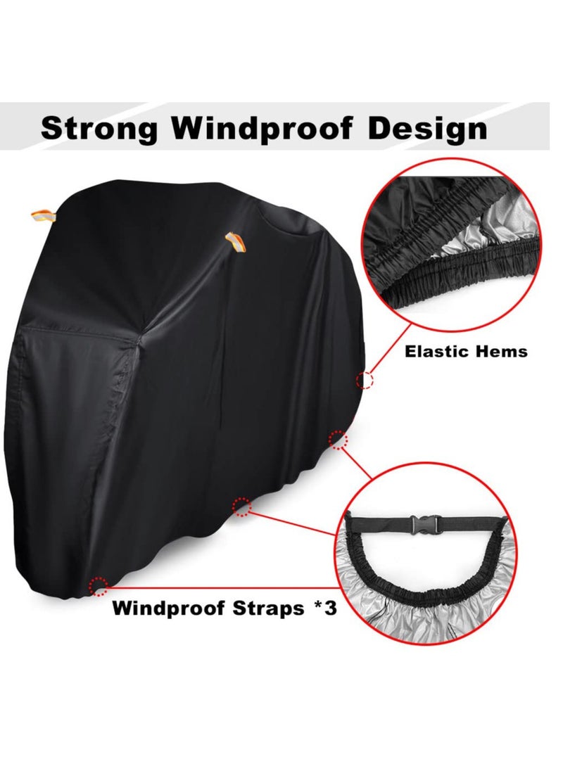 Large Waterproof Bike Cover for 2 Bikes Outdoor Storage UV Protection with Storage Bag for Mountain E-bikes