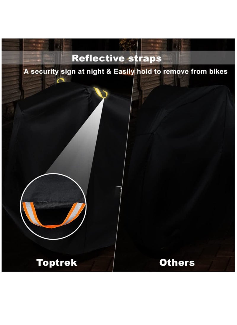 Large Waterproof Bike Cover for 2 Bikes Outdoor Storage UV Protection with Storage Bag for Mountain E-bikes