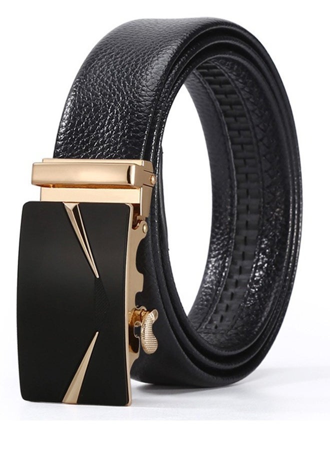 Men's Belts, Men's Ratchet Dress Belts With Automatic Buckle Business Cowhide Trouser Belts - Fits Jeans Casual Wear 120cm - Micro Adjustable Belts For All Occasions