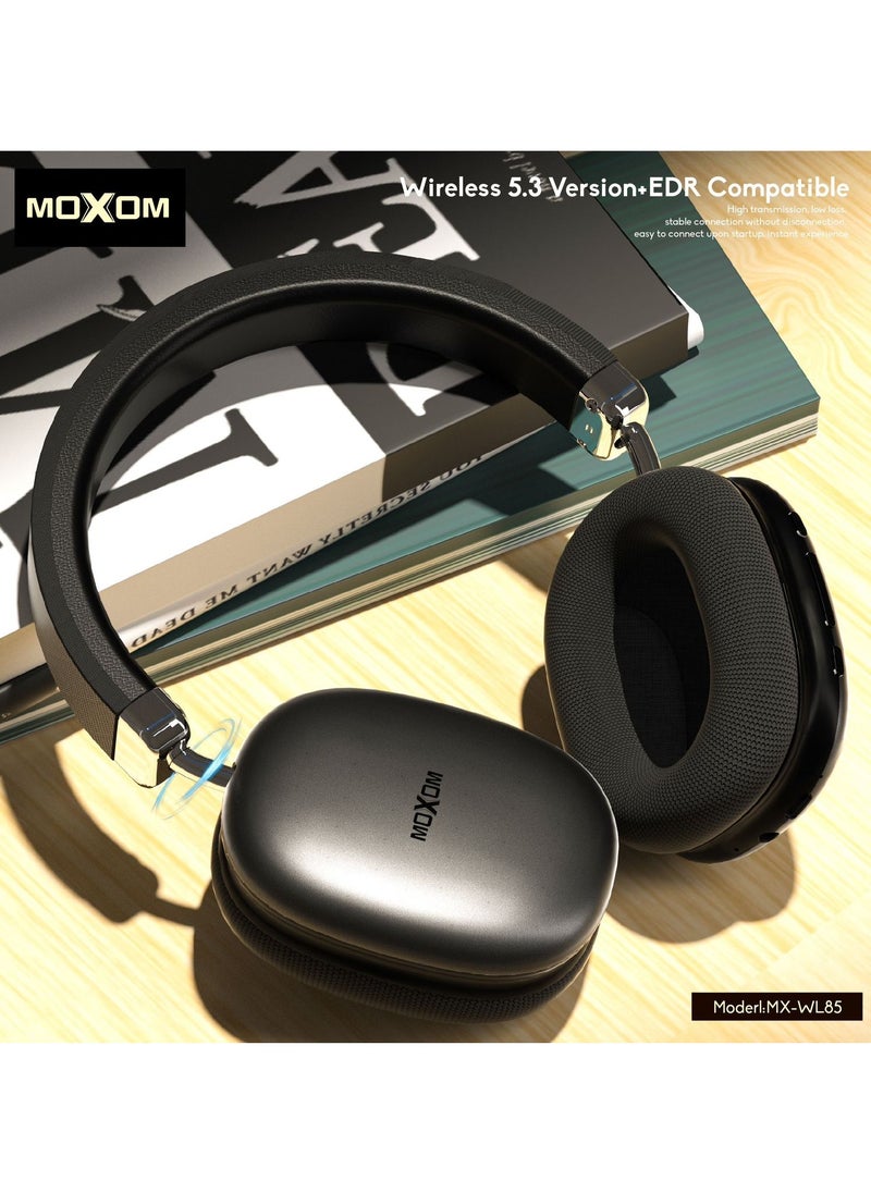 MX-WL85 Wireless On-Ear Headphones - Pure Bass - 40H Battery - Speed Charge - Fast Usb Type-C - Foldable Hi-Fi Audio