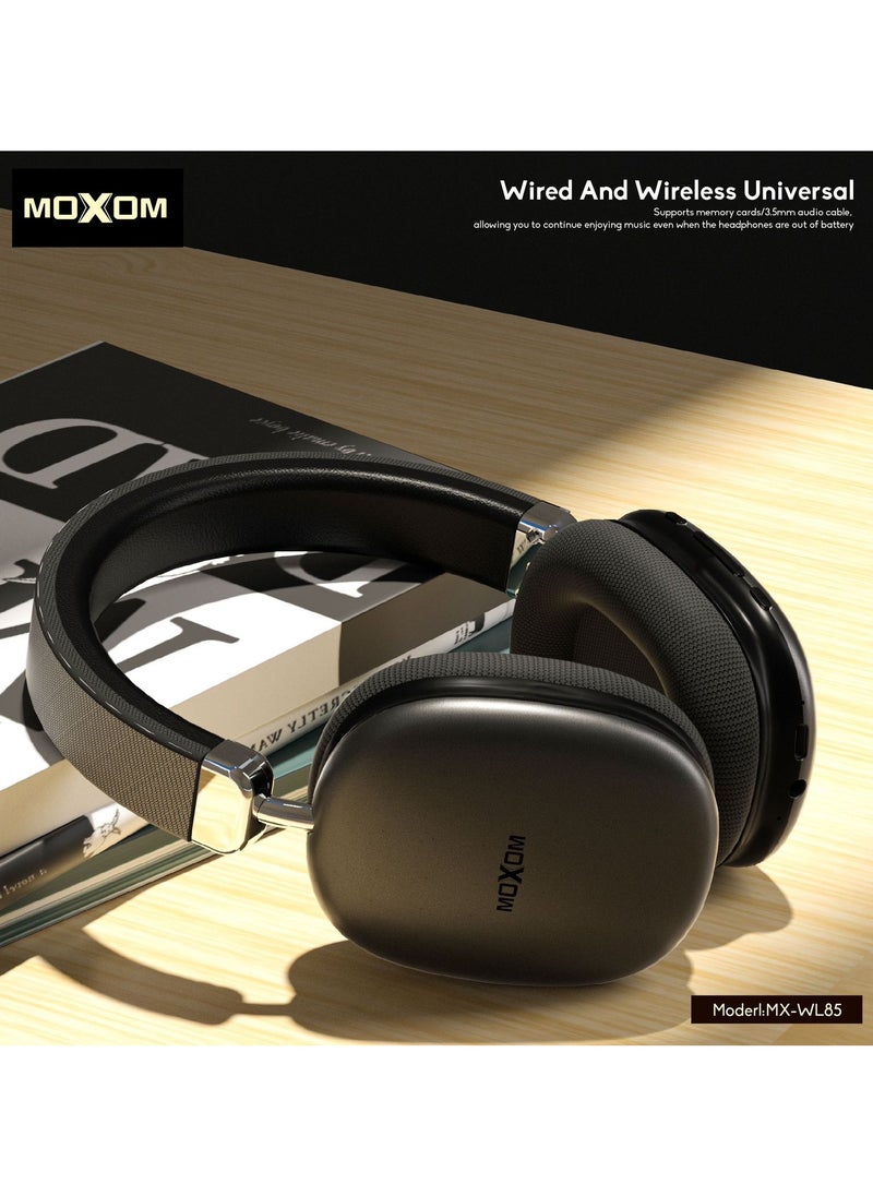 MX-WL85 Wireless On-Ear Headphones - Pure Bass - 40H Battery - Speed Charge - Fast Usb Type-C - Foldable Hi-Fi Audio