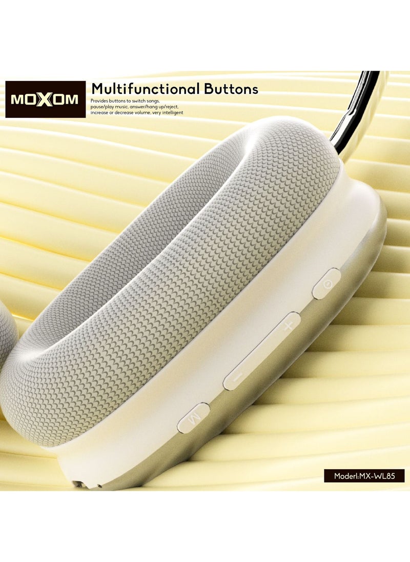 MX-WL85 Wireless On-Ear Headphones - Pure Bass - 40H Battery - Speed Charge - Fast Usb Type-C - Foldable Hi-Fi Audio