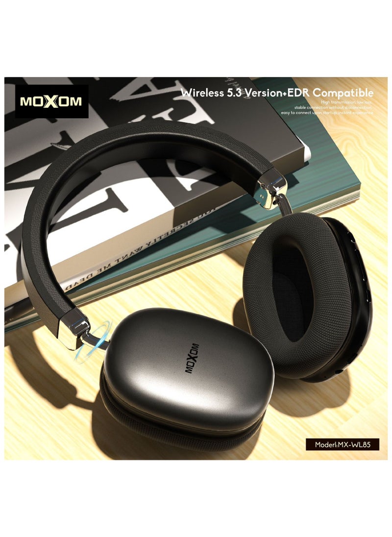 MX-WL85 Wireless On-Ear Headphones - Pure Bass - 40H Battery - Speed Charge - Fast Usb Type-C - Foldable Hi-Fi Audio