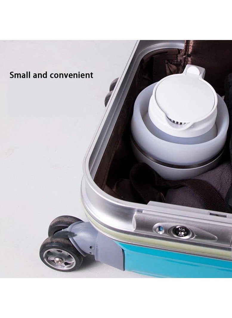 Portable Mini Folding Electric Kettle Suitable for Home Travel and Camping (UK White)