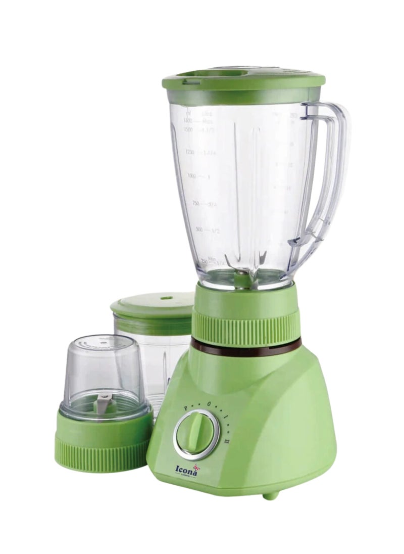 Icona Pro Blender – 1.6L, 3-in-1 Green Blender with 400W Motor, 2-Speed Controller for Smoothies, Shakes, and Purees