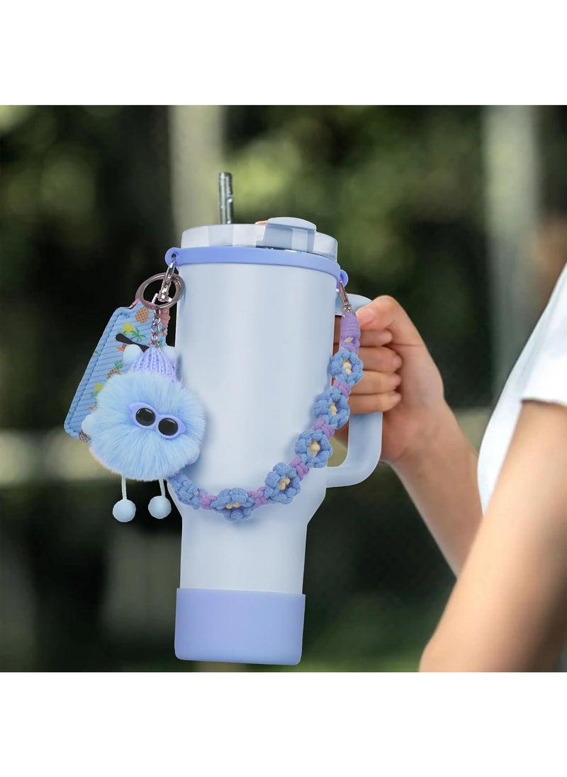 6PCS Use for Stanley Cup Tumbler Accessories 40oz 30oz,Compatible with Stanley Cup Tumbler Water Bottle Handle Sling Strap for Carrying
