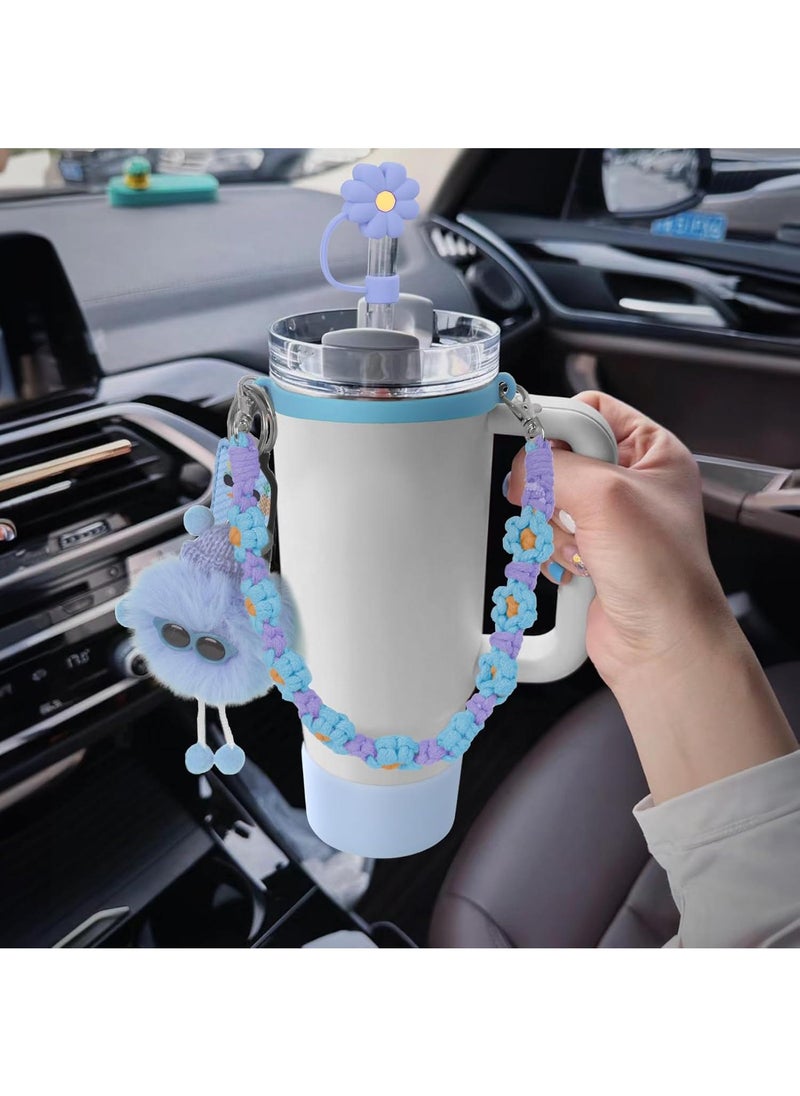 6PCS Use for Stanley Cup Tumbler Accessories 40oz 30oz,Compatible with Stanley Cup Tumbler Water Bottle Handle Sling Strap for Carrying
