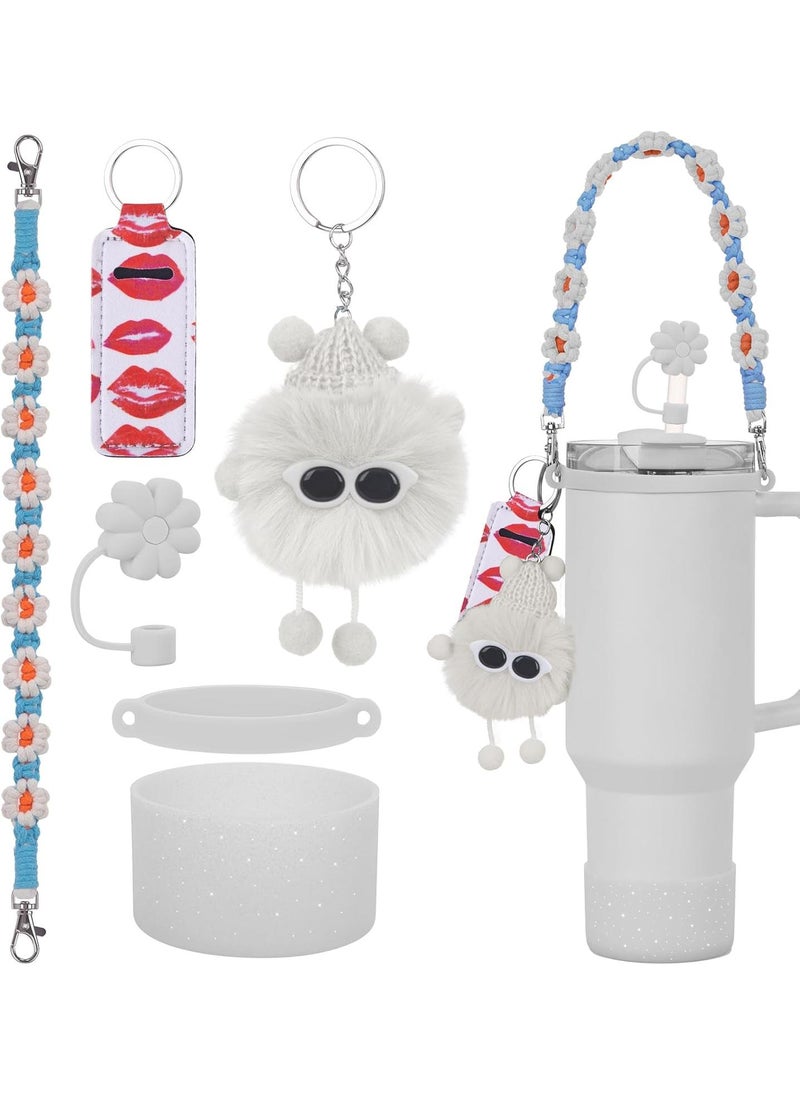 6PCS Use for Stanley Cup Tumbler Accessories 40oz 30oz,Compatible with Stanley Cup Tumbler Water Bottle Handle Sling Strap for Carrying