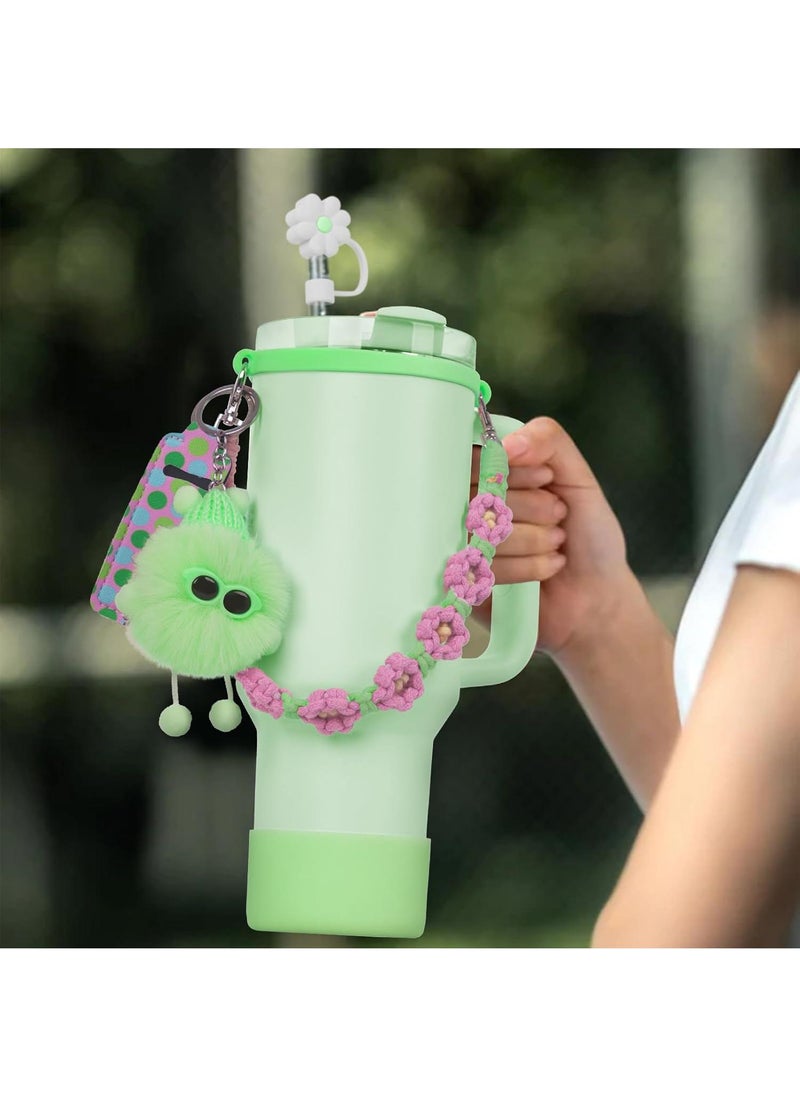 6PCS Use for Stanley Cup Tumbler Accessories 40oz 30oz,Compatible with Stanley Cup Tumbler Water Bottle Handle Sling Strap for Carrying