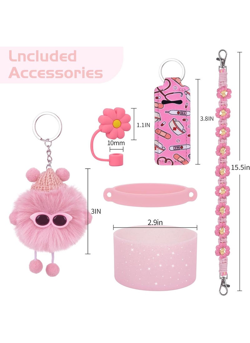 6PCS Use for  Cup Tumbler Accessories 40oz 30oz,Compatible with Stanley Cup Tumbler Water Bottle Handle Sling Strap for Carrying