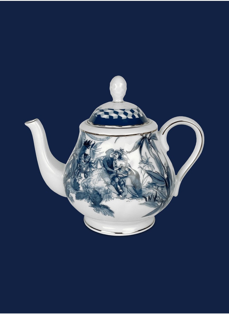 Teapot Porcelain in a gift box, Baci Milano Versailles