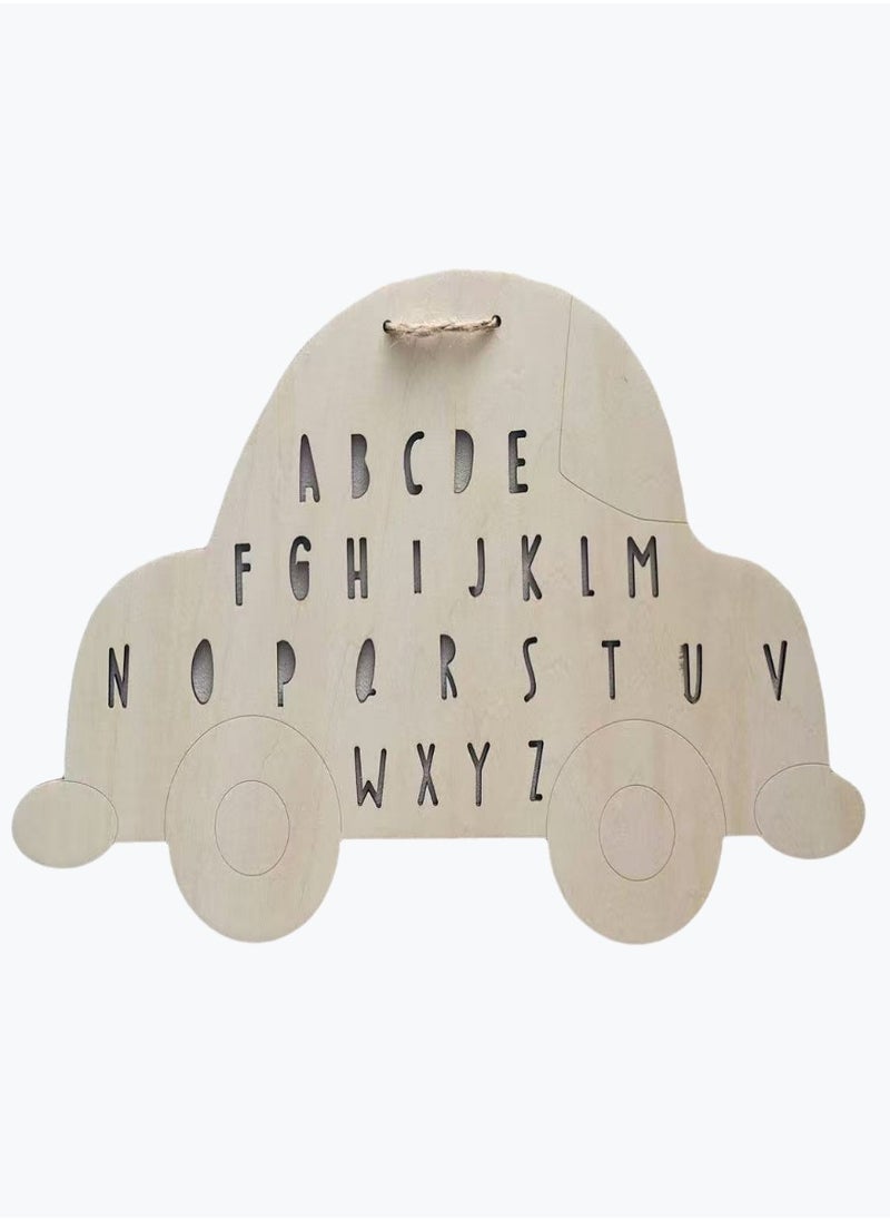 Small Car Wood Carved Hanging Decor,Wall Decor for Kids Room,Natural Home Decor,30*18cm