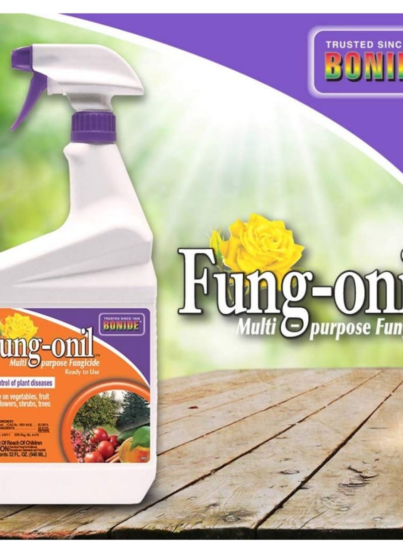 Bonide Fung-onil Multi-Purpose Fungicide, 32 oz Ready-to-Use Spray for Plant Disease Control, Controls Blight, Mildew & More