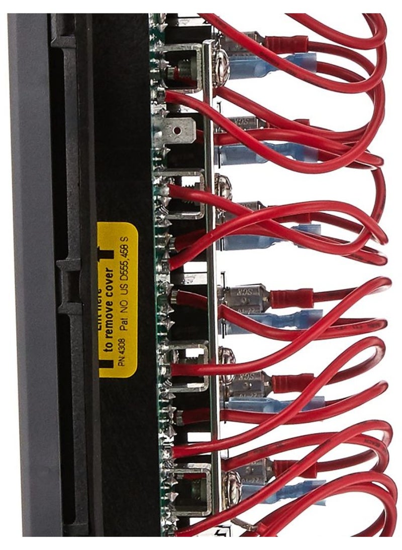 Blue Sea Systems 4308 Switch Panel WD 12VDC 8 POS CP, Fuses