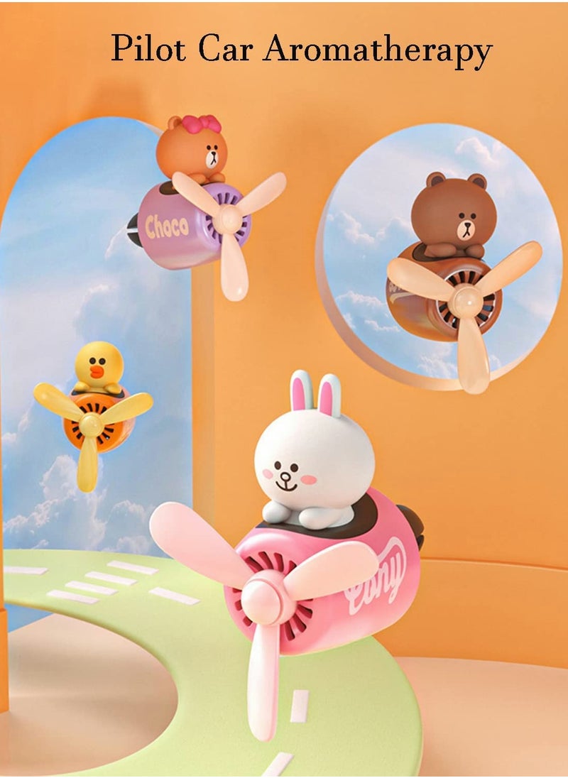 Car Vent Fragrance, Cartoon Pilot Car Air Outlet Fragrance Diffuser with 2 Fragrances