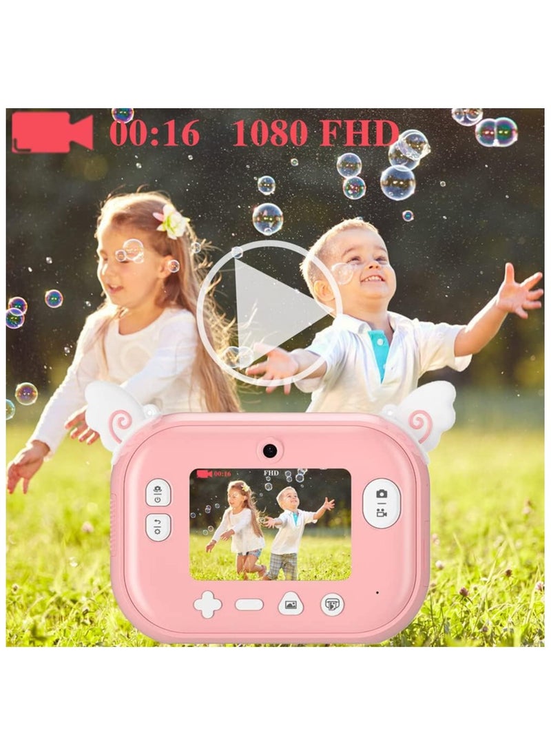 Instant Print Camera for Kids – Digital Camera for Girls & Toddlers with 12 Rolls Refill Paper, Pink Instant Camera for Christmas and Birthday Gifts, Photo Toy Camera with 32GB SD Card – Fun & Easy Photography for Children