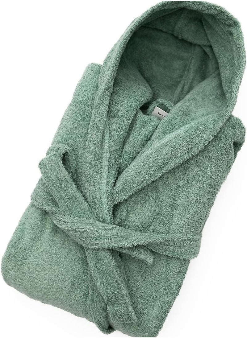 Cotton Plain Bathrobe Green