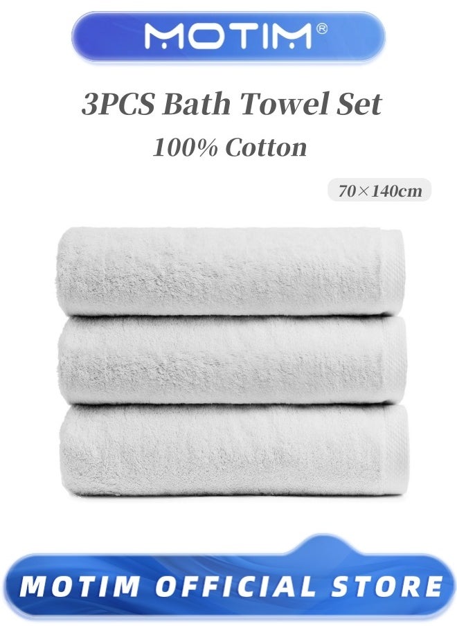 Luxury 3-Piece Bath Towel Set 100% Cotton Extra Plush Absorbent Towels