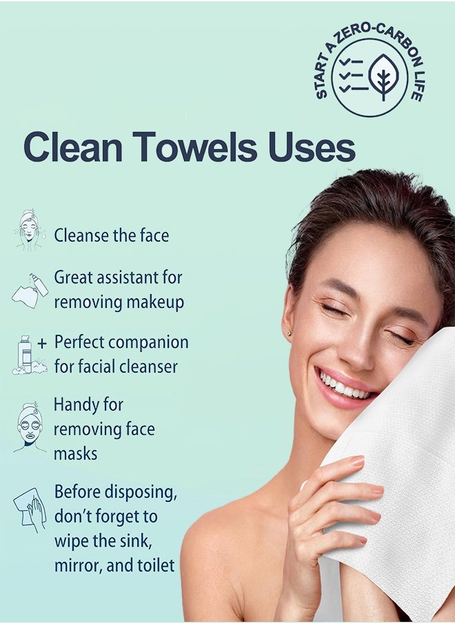 180 PCS Hanging Disposable Face Towels, 25cm×30cm Ultra Thick Gentle Exfoliation Disposable Face Towelette, Biodegradable Makeup Remover Dry Wipes , Super Soft Clean Facial Towels Wash Cloth for Sen