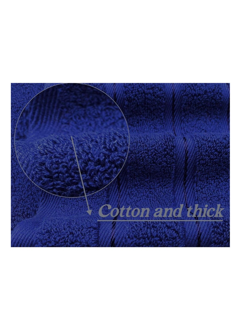 Luxury Bath Towel Set100% Cotton High Water Absorption Thickened Soft and Durable Hotel Bathroom Towels Sports Beach Spa Daily Household Size 2 (70 * 140cm) 2 (35 * 75cm) 2 (34 * 34cm) (Navy blue)