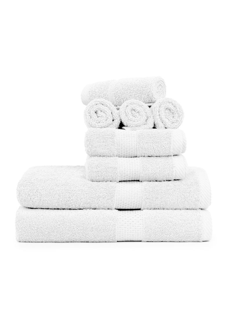 Cleanup Towels Set of 08. Durable Quality With Excellent Color Options Specially Designed To Match Your Washroom As You Desire. Well Absorbant Durable Lasts Long. 600 + GSM Guranteed.