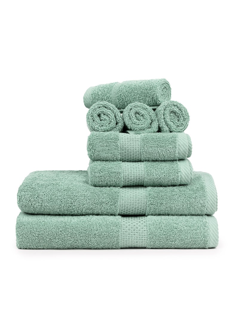 Cleanup Towels Set of 08. Durable Quality With Excellent Color Options Specially Designed To Match Your Washroom As You Desire. Well Absorbant Durable Lasts Long. 600 + GSM Guranteed.