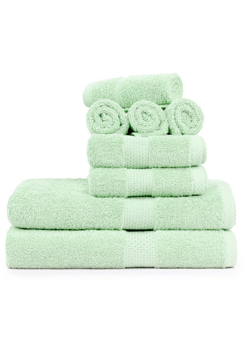 Cleanup Towels Set of 08. Durable Quality With Excellent Color Options Specially Designed To Match Your Washroom As You Desire. Well Absorbant Durable Lasts Long.