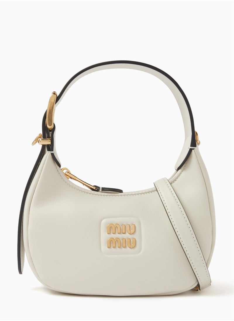 MIU Leather hobo bag shoulder