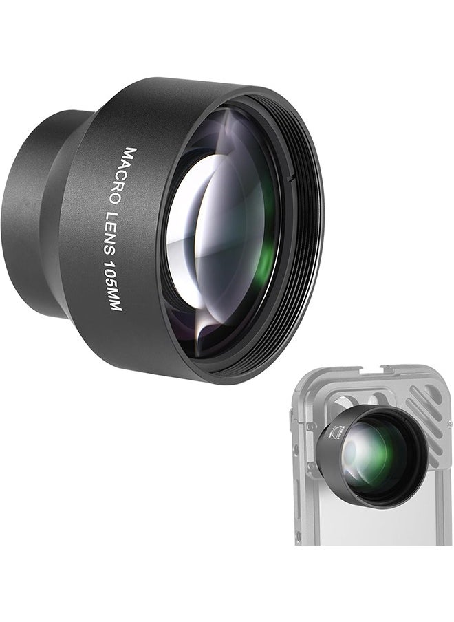 NEEWER HD 105mm macro lens is only suitable for 17mm threaded back plate, compatible with SmallRig NEEWER iPhone Samsung mobile phone cage case, comes with 17mm lens adapter, 46mm front thread, LS-26