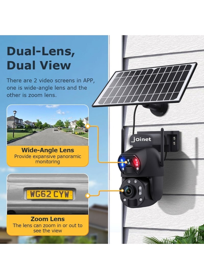 36X Zoom WIFI IP Solar Camera, 6MP, Metal Housing, Vandal-proof, Dual Lens, Wide Angle, Human Tracking, Colour & Laser IR Vision, Dual PIR Sensor, Alarm Lamp, Two-Way Audio, Preset Point & Guards