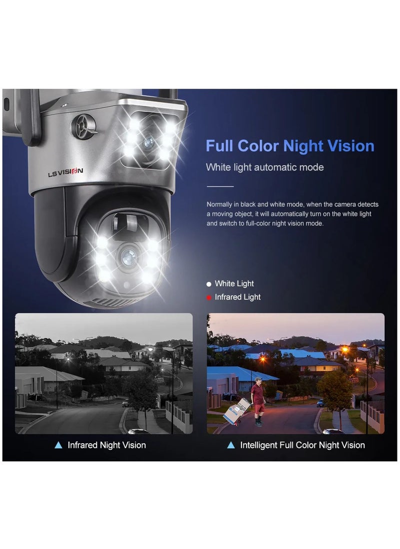 Dual Screen Solar Cell Phone 4G Surveillance Camera Solarcctv Night Vision Full Color HD WIFI