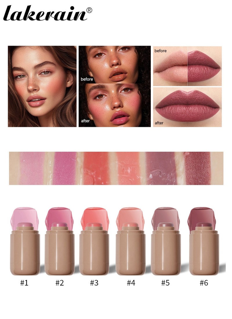 Peptide Lip Tint Long Lasting Gloss + A Creamy Blush For Buildable Color with Baby-Soft Cheeks（2 Pack）