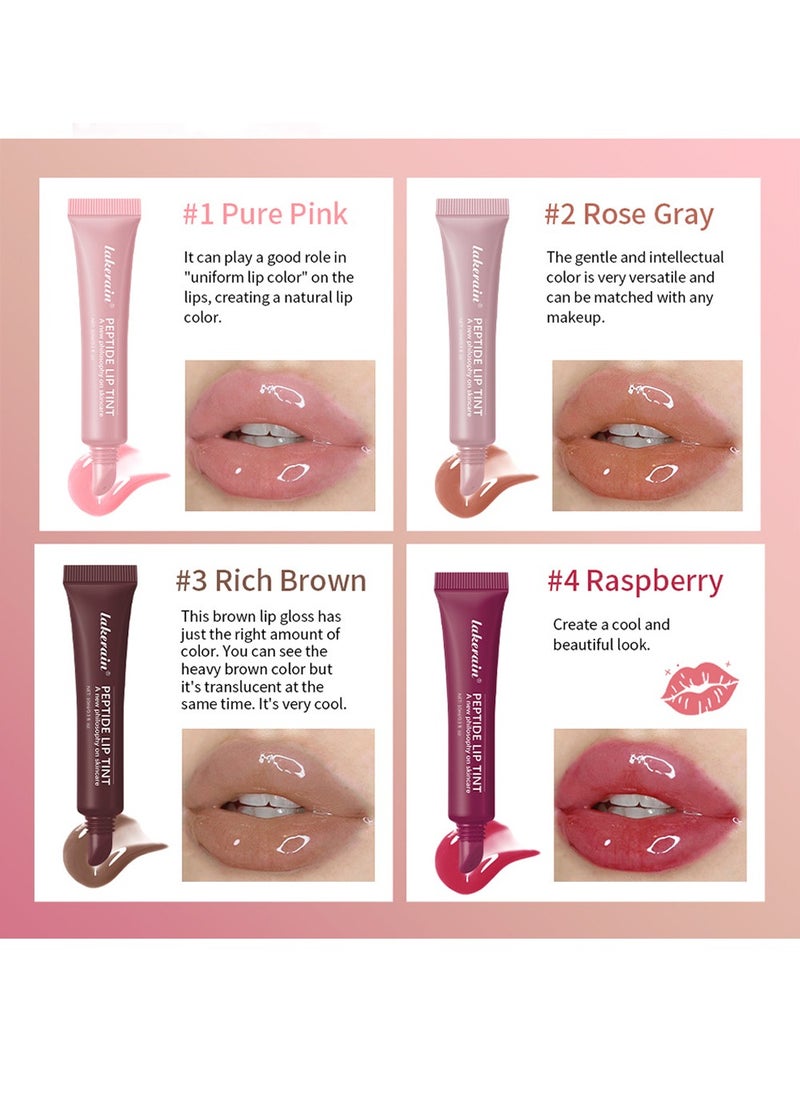 Peptide Lip Tint Long Lasting Gloss + A Creamy Blush For Buildable Color with Baby-Soft Cheeks（2 Pack）