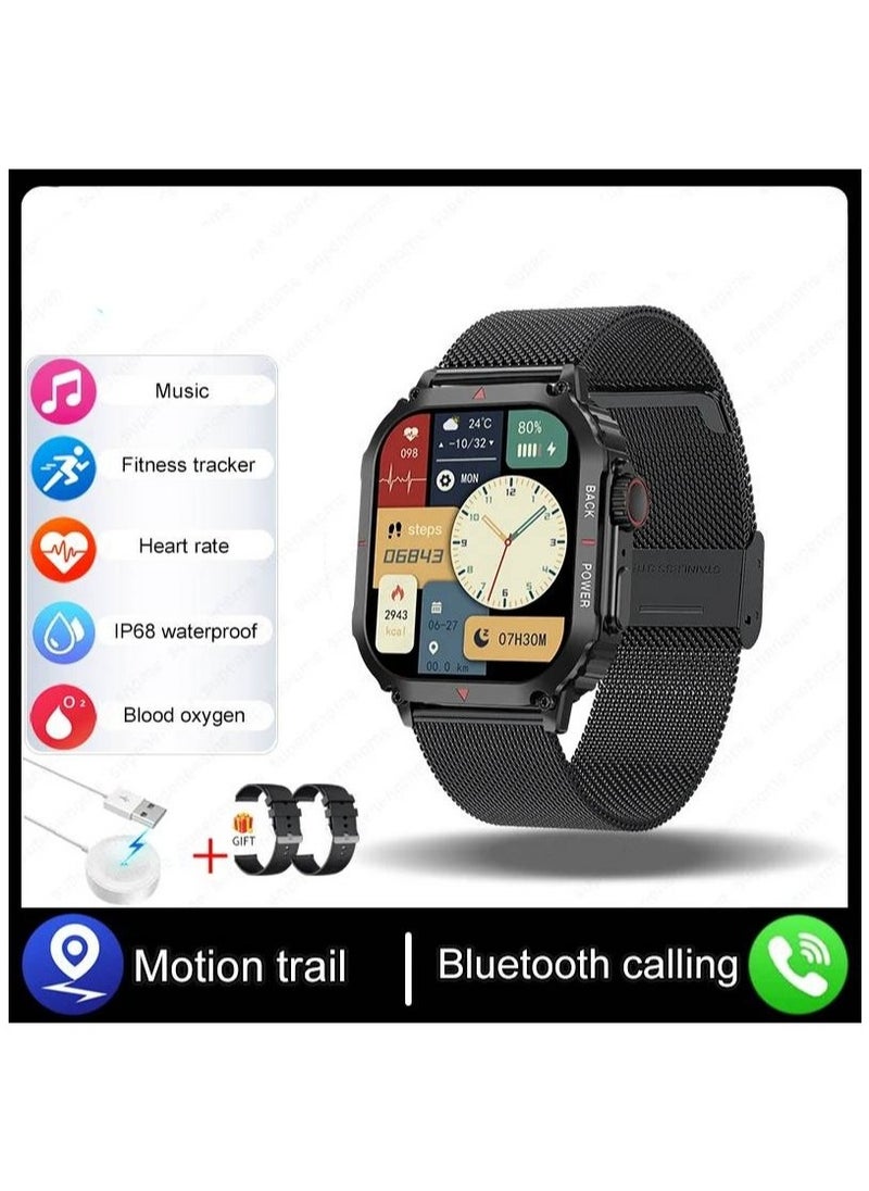 DK66 Smartwatch with Bluetooth Calling Heart Rate Blood Pressure and Blood Oxygen Monitoring Health Tracking and Outdoor Sports Features