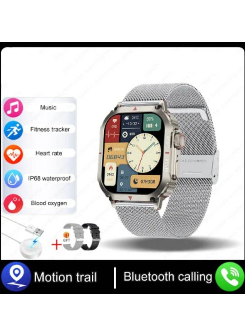 DK66 Smartwatch with Bluetooth Calling Heart Rate Blood Pressure and Blood Oxygen Monitoring Health Tracking and Outdoor Sports Features