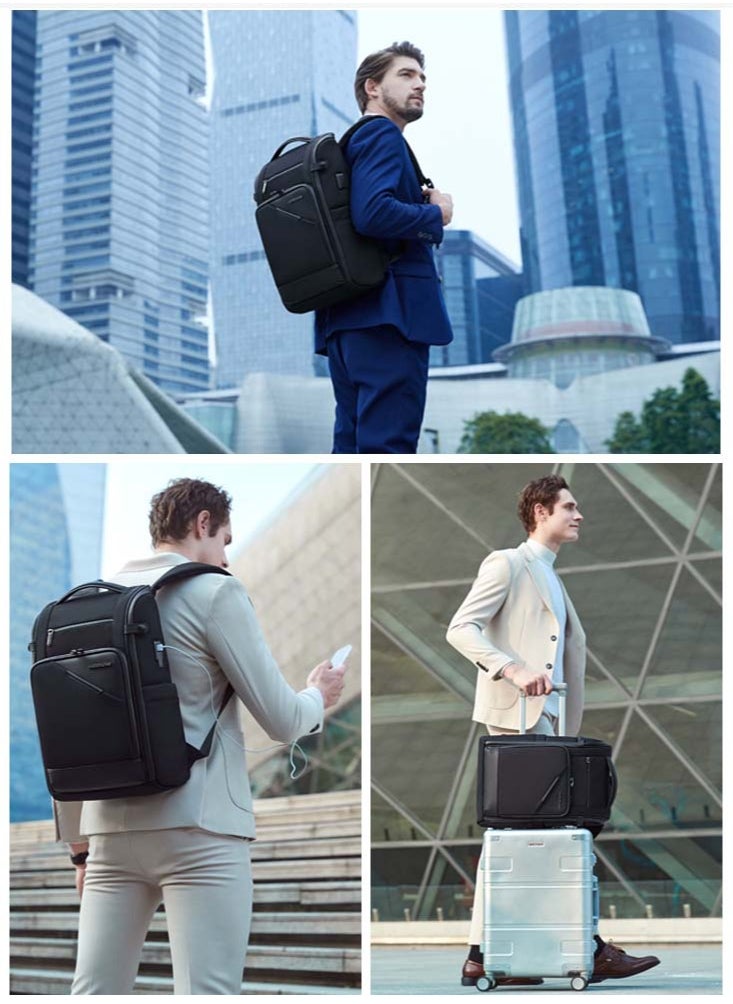 Professional Business Travel Backpack, College Book Bag with Laptop and Tablet Compartment for Men