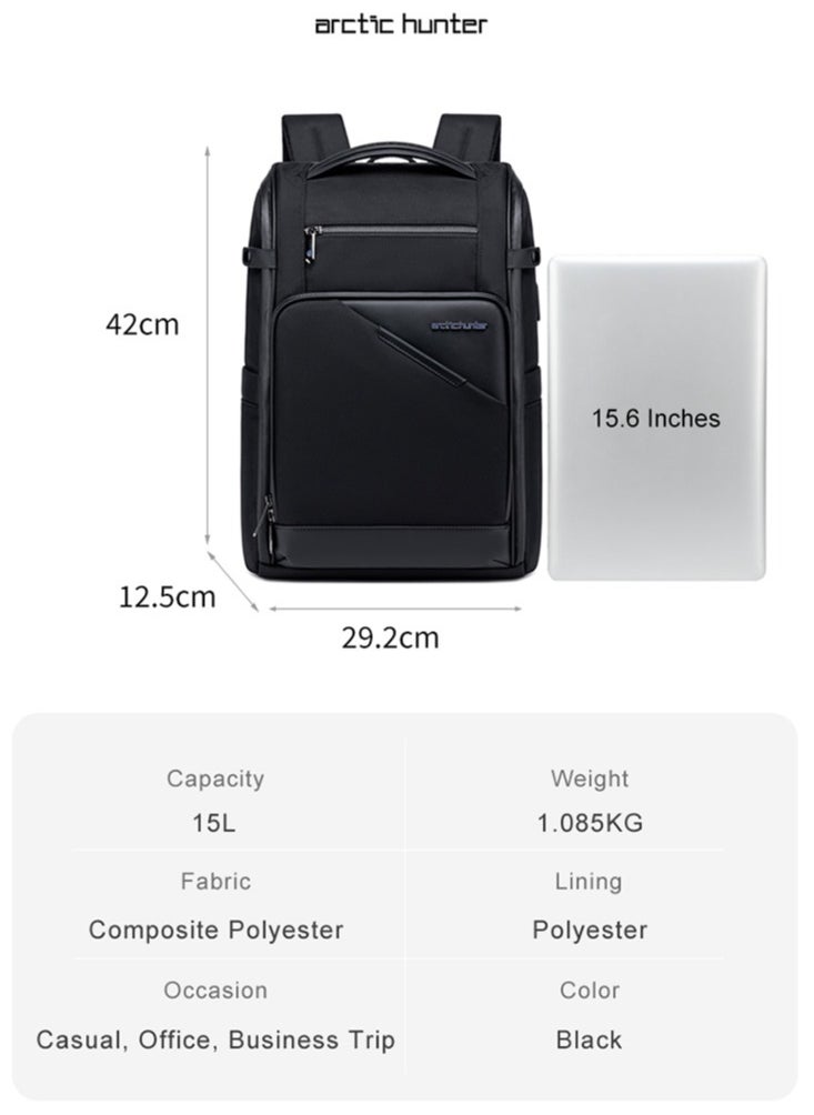 Professional Business Travel Backpack, College Book Bag with Laptop and Tablet Compartment for Men