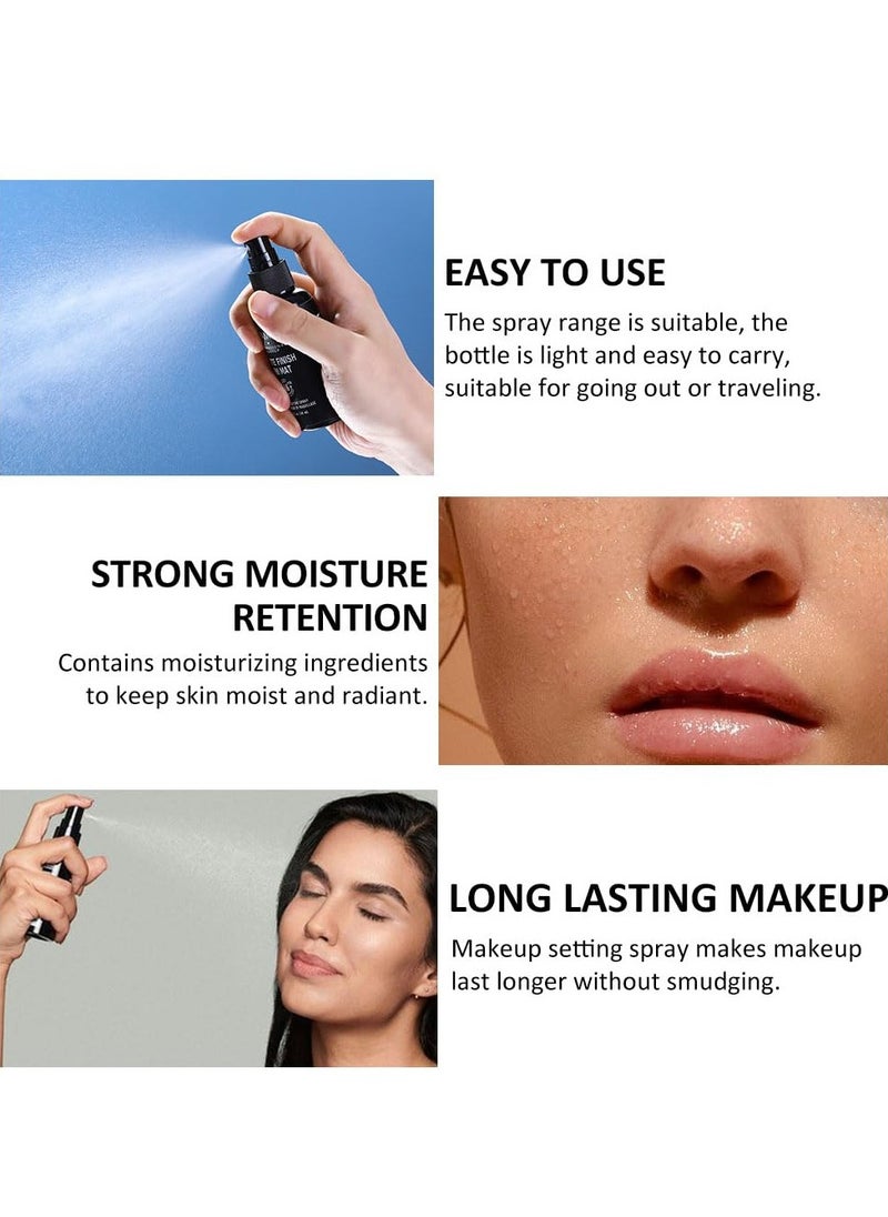 Face Setting Spray Set, 2 Pcs Glow Finish Hydrating Illuminating Setting Mist, Lightweight Long Lasting Refreshes Make Up Spray, Oil Control Setting Spray