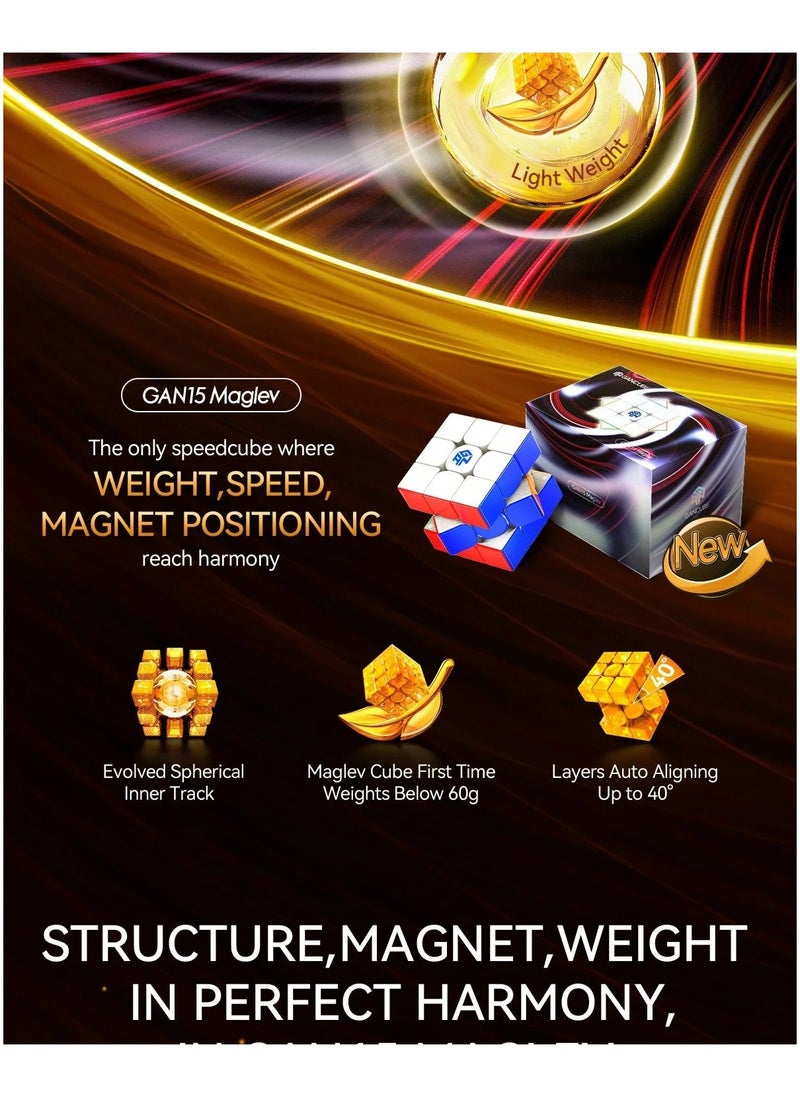 GAN 15 3x3 Magnetic Speedcube Maglev UV