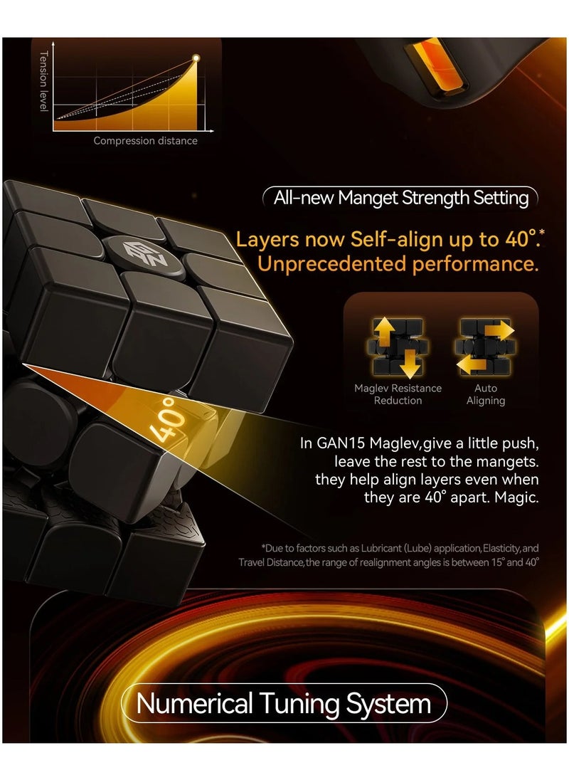 GAN 15 3x3 Magnetic Speedcube Maglev UV